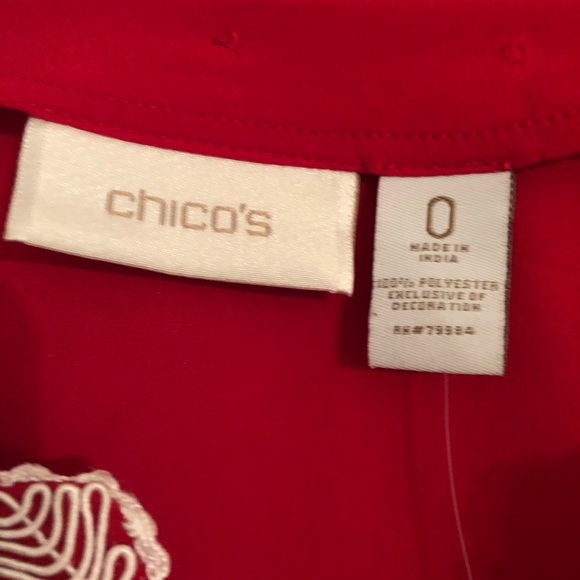 Chico’s NWT ROUGE SOUTACHE GRACE TOP - Picture 7 of 8